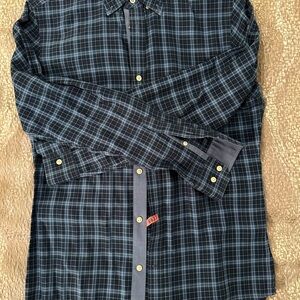 Banana Republic Navy Plaid Button Down Shirt